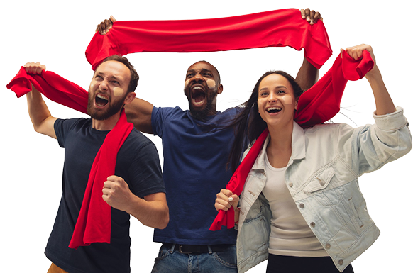 Hinchas celebrando en la Liga 2